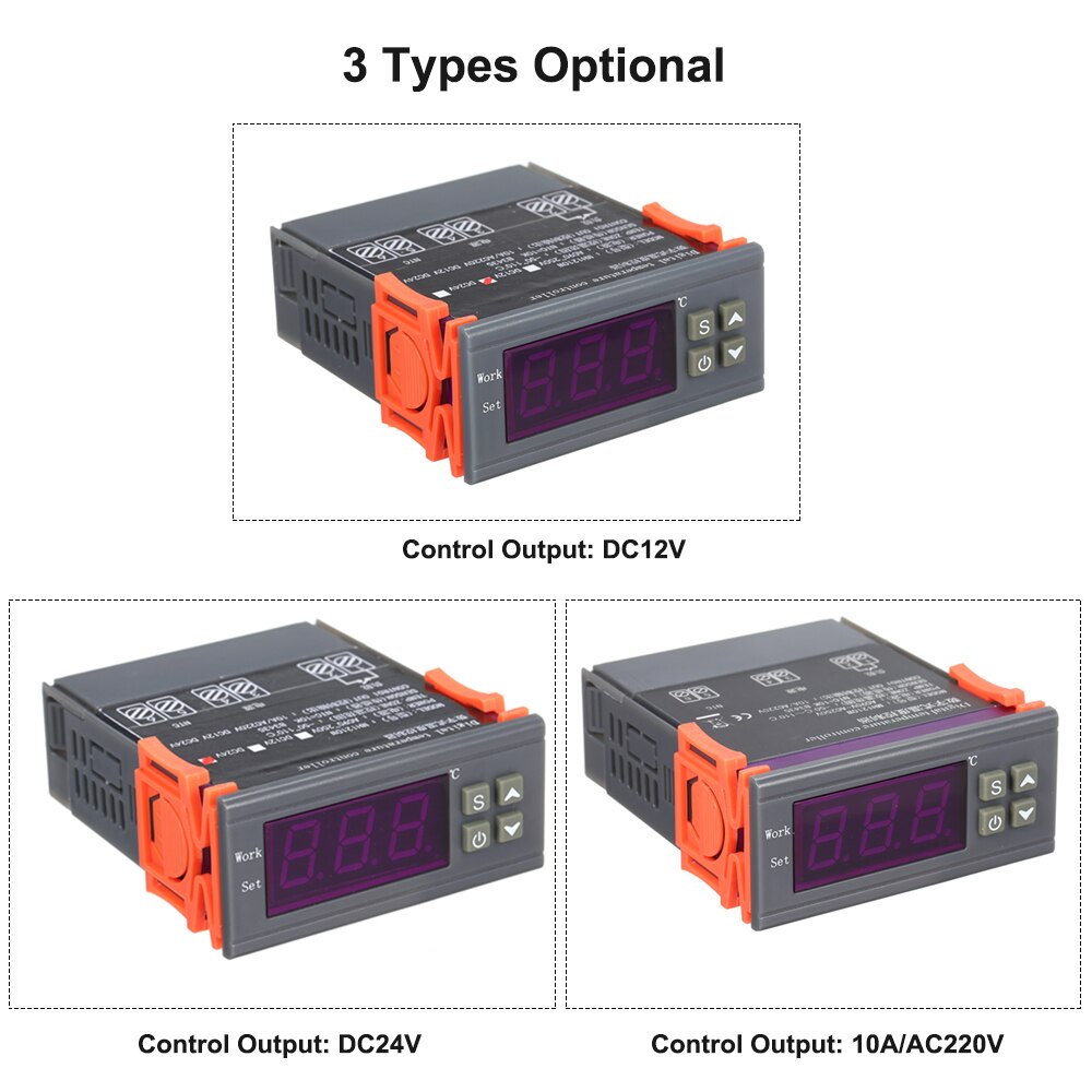 Hoge nauwkeurigheid thermostaatregelaar digitale temperatuurregelaar 220v 24v 12v verwarming koeling temperatuurregeling microcomputer
