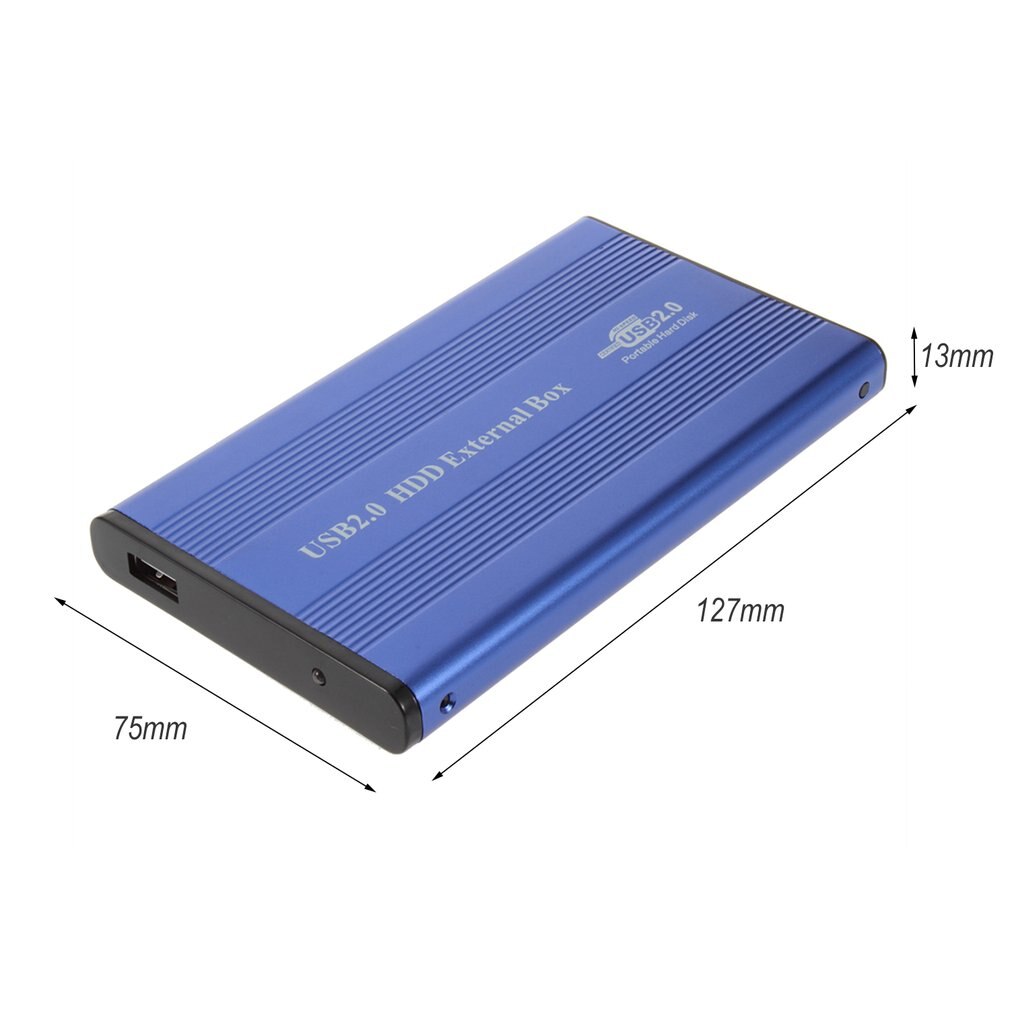 USB 2,0 portátil de 2,5 pulgadas duro IDE conductor carcasa cubierta externa de aleación de aluminio-magnesio de conductor duro carcasa azul