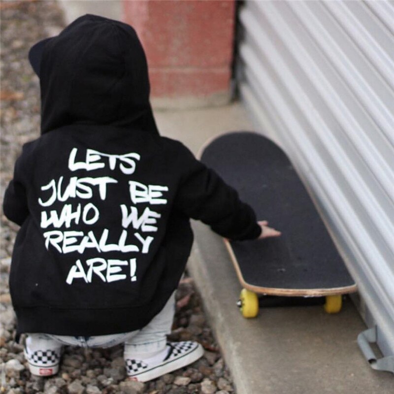 Pop Tops Peuter Kind Baby Jongen Meisje Katoen Brief Hooded Sweatshirt Hoodie Casual Herfst Winter Outfits 1-6T