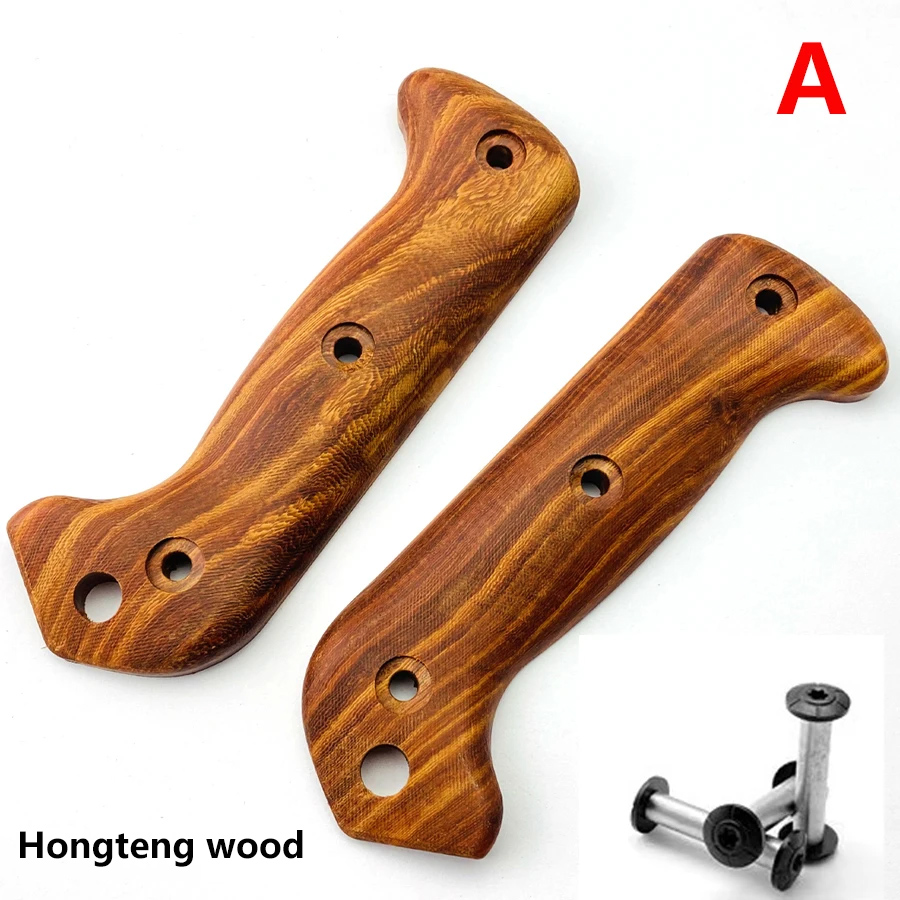 3 Types Custom Natural Solid Wood Knife Handle Scales WIth Screw Sets For Kabar BK2 BK9 Knives Grip DIY Make Accessories Parts: Silver