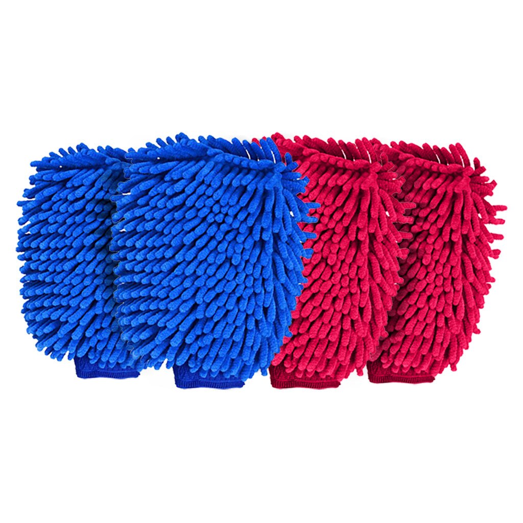 4 pièces gants de lavage de voiture outil de nettoyage Durable Super gant microfibre voiture fenêtre lavage maison nettoyage chiffon serviettes gants: Default Title