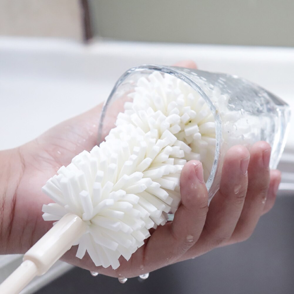 Svamperens lange håndtag børste glasflaske kop køkkenvask rengøringsværktøj ideel til børstet flaskeglas og kop