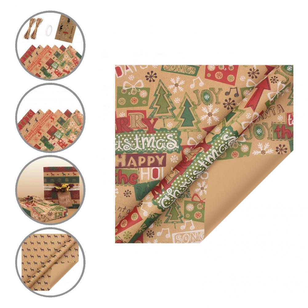 Lightweight Great Single-sided Pattern Packing Paper Paper Christmas Wrapping Paper Attractive for Home