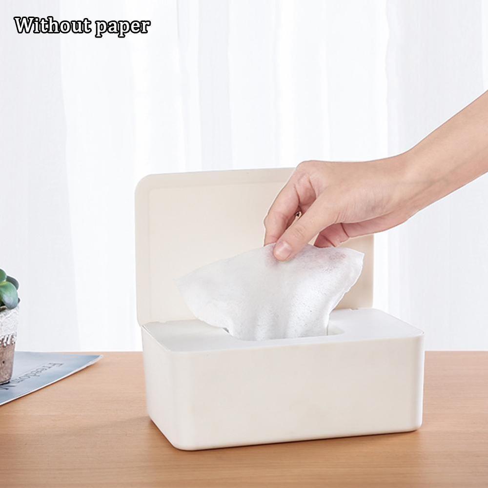 Boîte à mouchoirs humides avec couvercle, boîte à mouchoirs humides avec tiroir, boîte scellée, boîte de rangement de bureau étanche à la poussière E3Z3