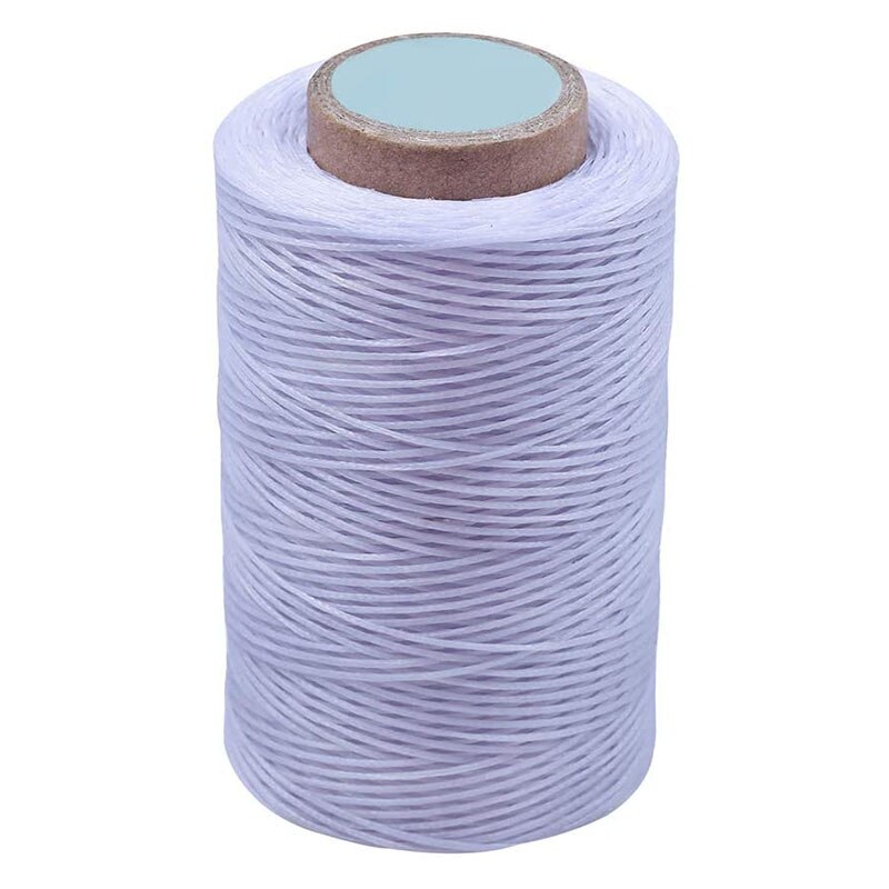 Hilo encerado de costura de cuero de 284 yardas KAOBUY-Práctico hilo largo de costura para artesanía de cuero DIY, reparación de zapatos (blanco)