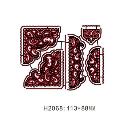 Mixed Lace Edge Border Frame Metal Cutting Dies Stencils For DIY Scrapbooking Decoration Embossing Card Craft Die Cut: H2068