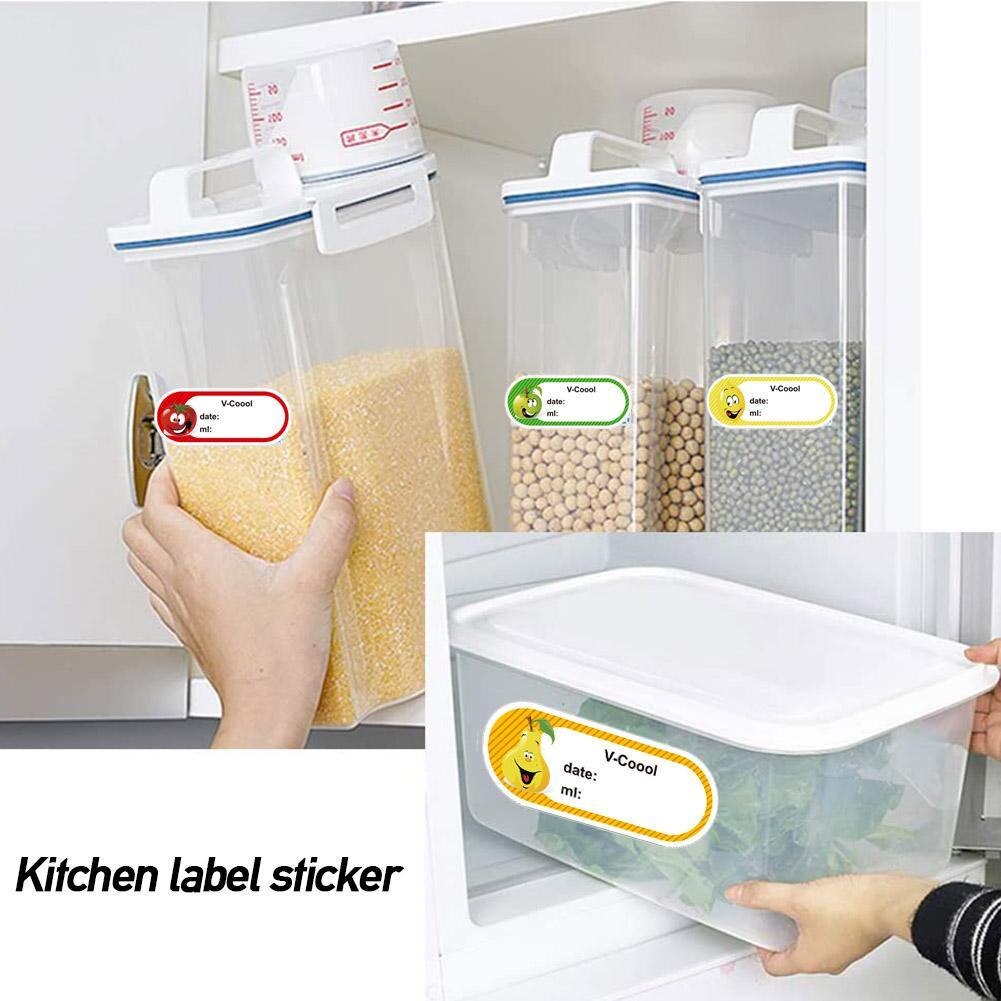 250 Stickers/Roll Keuken Sticker Koelkast Vriezer Voedsel Opslag Datum Inhoud Label Verwijderbare Vriezer Labels