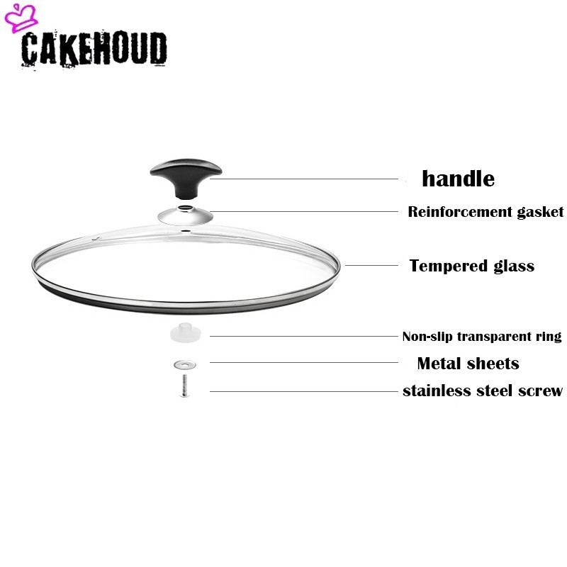 Cakehoud Uitstekende Gehard Glas Universele Deksel Met Stoom Vents Veiligheid Non-stick Kookgerei Overflow-Proof Isolatie Glas Cover