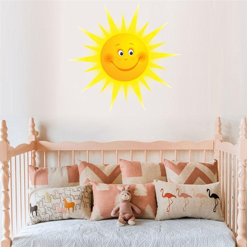 Leuke Zon Muursticker Creatieve Behang Unieke Muurtattoo Decoratieve Sticker Voor Woonkamer Thuis Slaapkamer