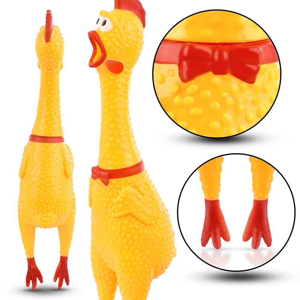 42CM Screaming Chicken Squeeze Sound Toy for Large Dogs Pets Shrilling Decompression Tool Funny Gadgets Rubber Pet Dog Toy