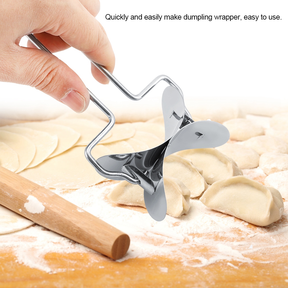 Stainless Steel Dumpling Wrapper Dough Cutter Circle Roller Mold Making Tool