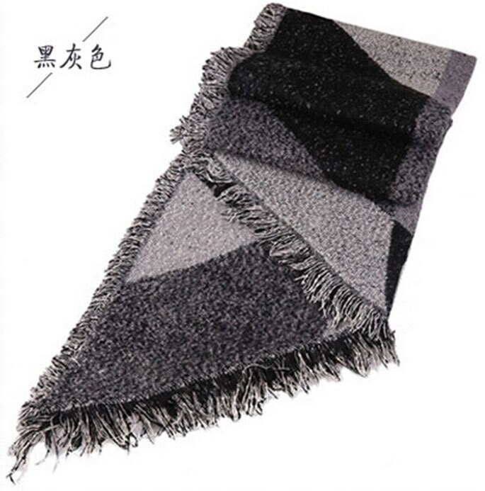 Pashmina de para mujer, bufanda gruesa para invierno, pañuelo a cuadros Reversible, mantón de capa envoltura, manta, Poncho cálido HO950750: gray