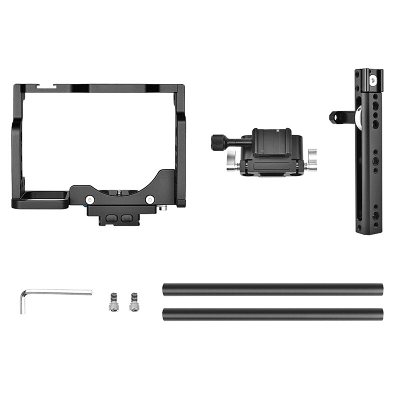 C15-B Cámara Cage + Kit de manija superior aleación de aluminio con soporte de zapata fría para cámara Nikon Z6/Z7 DSLR