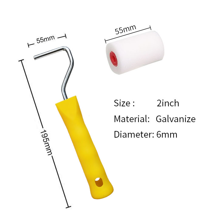 Kit de pincel em rolo de espuma para crianças, rolos de pintura com esponja para decoração de parede, ferramentas de pintura com 11 unidades e 2 polegadas