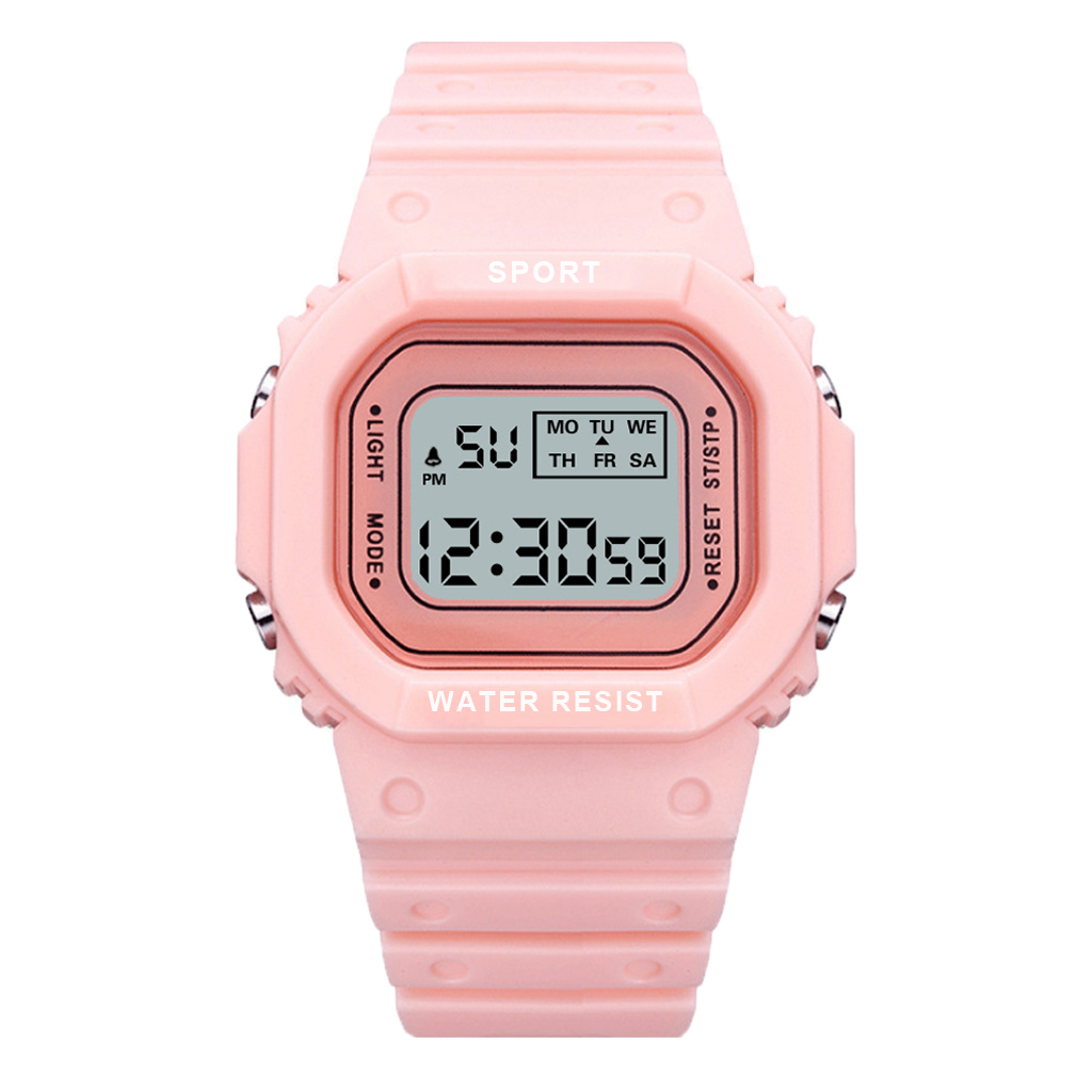 YIKAZE LED Digital Watches for Boys and Girls Transparent Strap Student Electronic Watch Waterproof Alarm Clock Kids Sport Watch: Yellow