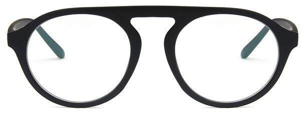 Flache oben Runde Männer Brille Rahmen Frauen Brillen Rahmen Jahrgang Platz Klare Linse Gläser Optische Spektakel Rahmen: matt Schwarz