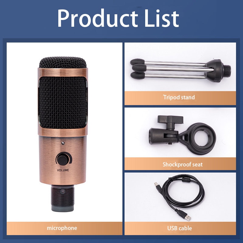 Professionele Usb Condensator Microfoon Computer Microfoon Met Volume Aanpassen Microfoon Voor Pc Laptop Mac