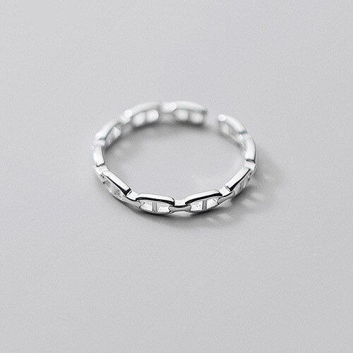 INZATT Real 925 Sterling Silver Zircon Round Triangle Cross Adjustable Ring For Women Fine Jewelry Punk Accessories: RY554