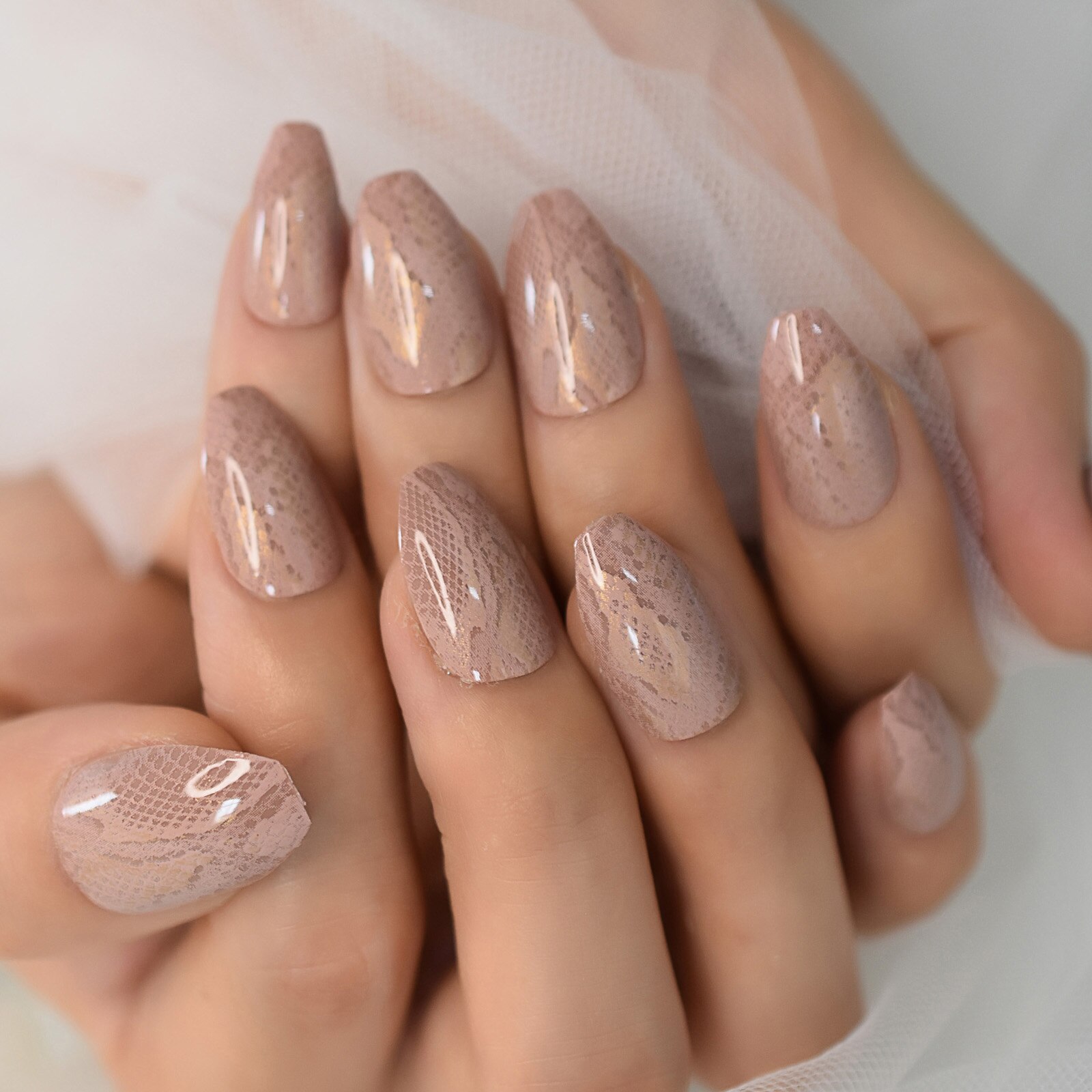 26 pièces de Faux Ongles en Gel, mélange de paillettes, holographiques, carrés, courts, de couleur rose, rouge foncé