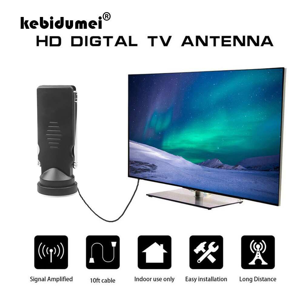Indoor 2.5dB Digital TV Antenna Signal Receiver With Dual Extendable Antenna For TV Tuner / Digital Television / DAB Radio