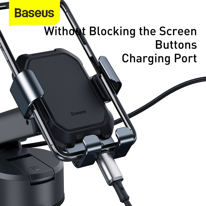 Baseus gravity biltelefonholder justerbar autostøtte med sugebase til 4.7-6.5 tommer mobiltelefonmonteret stativ til biltelefoner