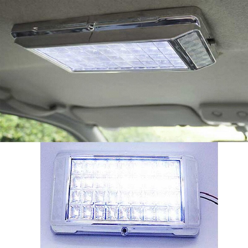 12V C ar Truck Interior Lamp Light Ceiling Dome Roof Lamp 36 LED Rectangle Bright Reading Lights White Universal C ar Styling