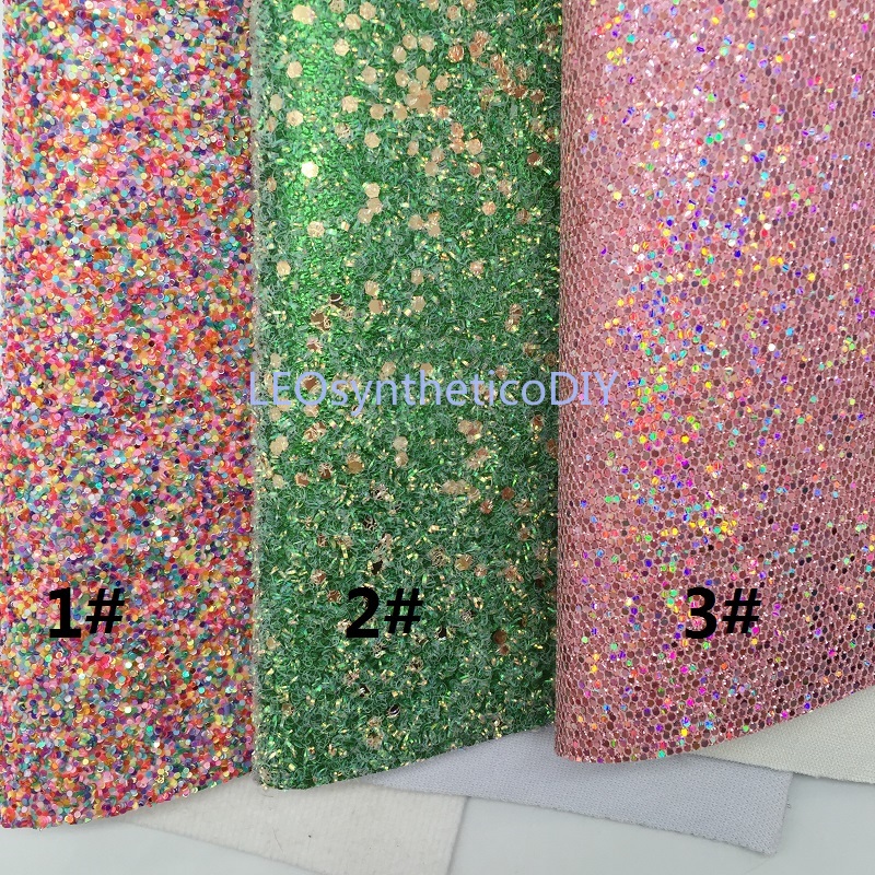 Mini Roll 30x134CM Glitter Fabirc, Chunky Glitter Leer, glitter Leer Roll Voor Maken Bows LEOsyntheticoDIY SK285