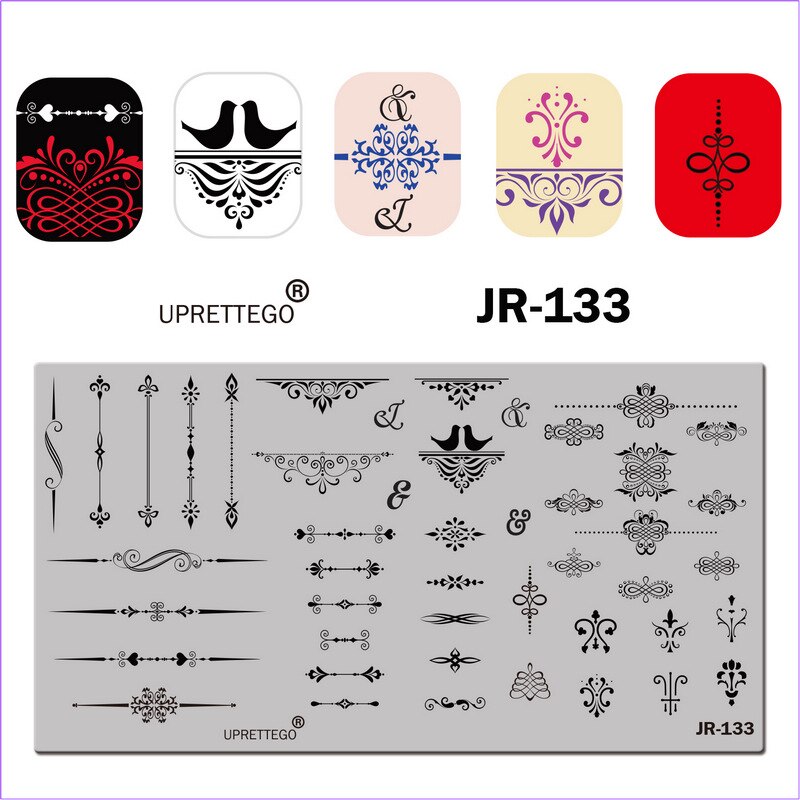 Stainless Steel Stamping Plate Template Xmas Dot Geometric Flower Bird Owl Pigeon Vintage Alphabet Nail Tool JR131-140: JR133