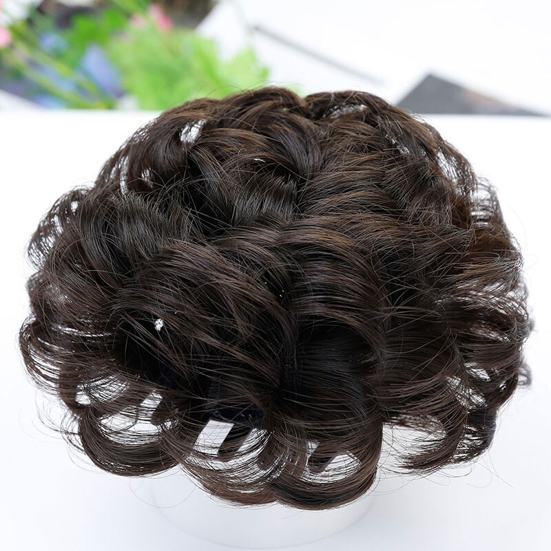 Allaosify kvinders krøllede chignon med varmebestandighed klo snoretræk syntetisk scrunchie wrap hårring hårstykker: #4