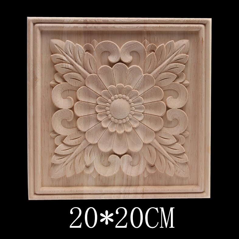 Calcomanía para madera apliques de madera Onlay artesanía de madera tallada decoración sin pintar antiguo largo Floral grande de goma muebles de madera para el hogar: B110-5