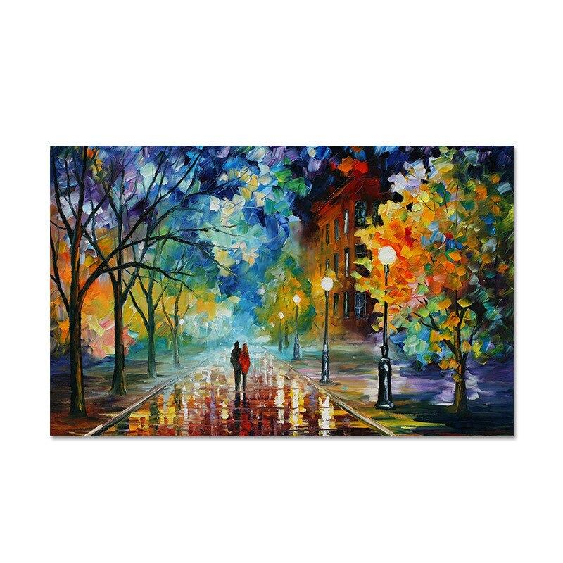 DIY Finished Oil Painting Without Frame Rainny Days Picture Art Craft for Home Decors Living Room Artworks 40*60cm: B / 40x60cm