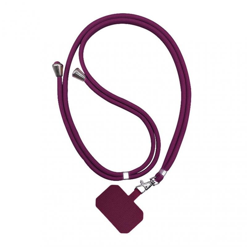 Universal Phone Lanyard Adjustable Mobile Phone Strap Patch Security Tether Phone Lanyard Anti-lost Anti-fall Neck Strap Lanyard: wine red