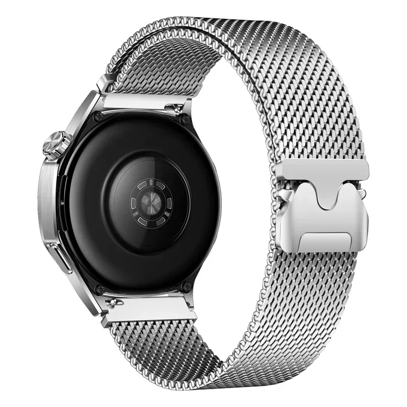 Pulseira de laço magnético milanês, 18mm 22mm 20mm para galaxy watch 7 6 5 4 40mm 44mm para huawei gt5pro gt4 pulseira de aço inoxidável: xxxxl / Branco
