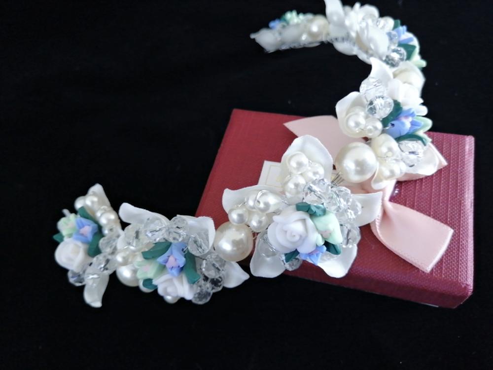 Blomsterpige tiara krystal tiara bryllup hovedbeklædning rhinsten diadem rhinsten første nadver tiara marah blomsterpige tiara