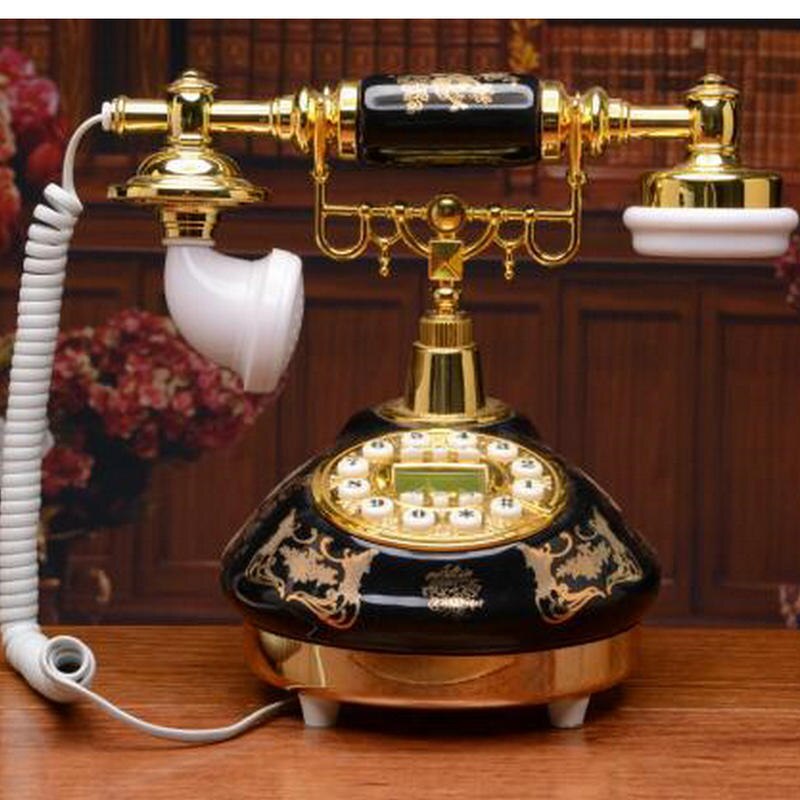 Old-fashioned pastoral retro telephone, European-style high-end ceramic telephone, household landline, antique telephone