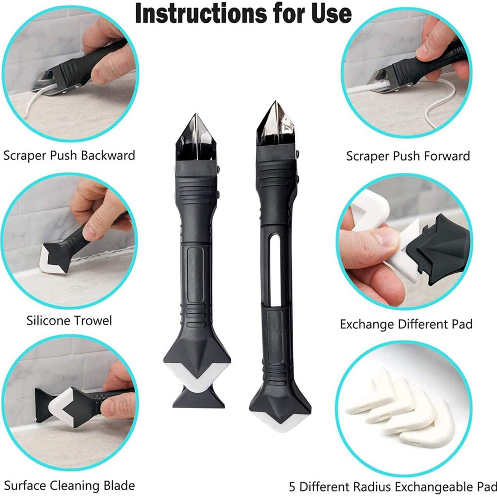 13Pcs Hand Caulking Tool Kit Silicone Sealant Finishing Tool Caulk Nozzle Applicator Finishing Tool for Kitchen Bathroom Window