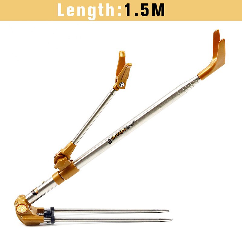 1.5M 1.7M 2.1M 2.3M Telescoping Fish Rod Stand Bracket Fishing Tool Hand Rod Holder Angle Adjustable Fishing Rods Holder: A03 Brow 1.5m
