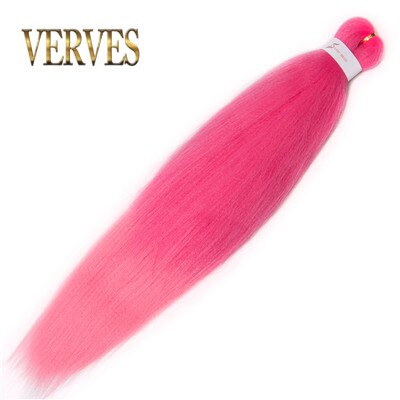 VERVES-Extensions de tresses Jumbo, 26 pouces, tresses synthétiques ombrées et 100 et g/pièce, tresses en Fiber résistantes à la chaleur: Rose