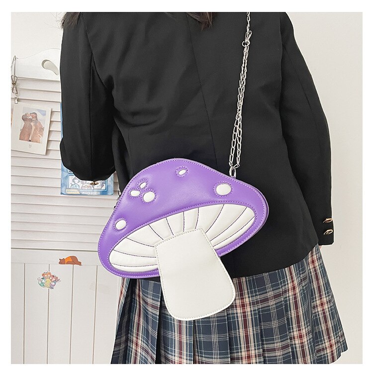Sacs à main champignon rouge pour femmes, mignon sac à bandoulière Kawaii, pochette de jour à chaîne, Mini sac à main de styliste