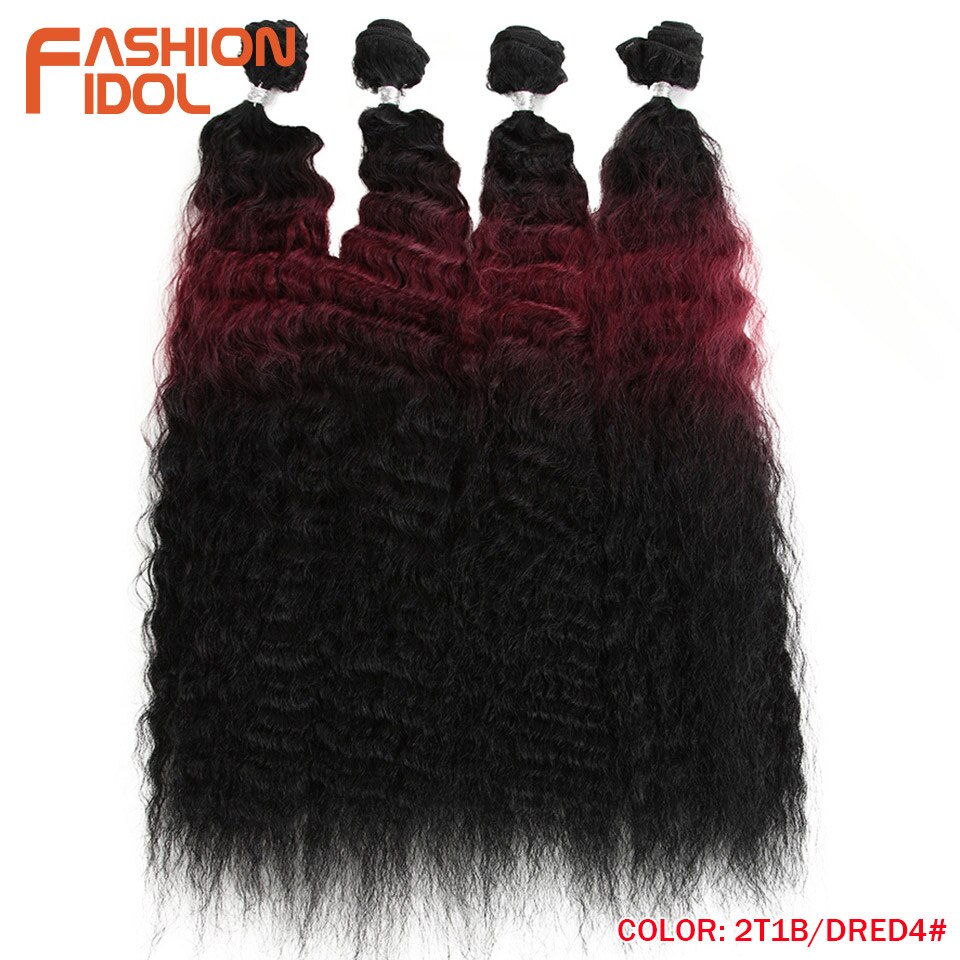 MODA ÍDOLO Onda Solta Feixes de Cabelo Encaracolado 4 Pçs/lote 26 Polegada Feixes de Cabelo Tecer Ombre 613 Branco Suave Sintético da Extensão Do Cabelo Longo: 2T1B-DRED4
