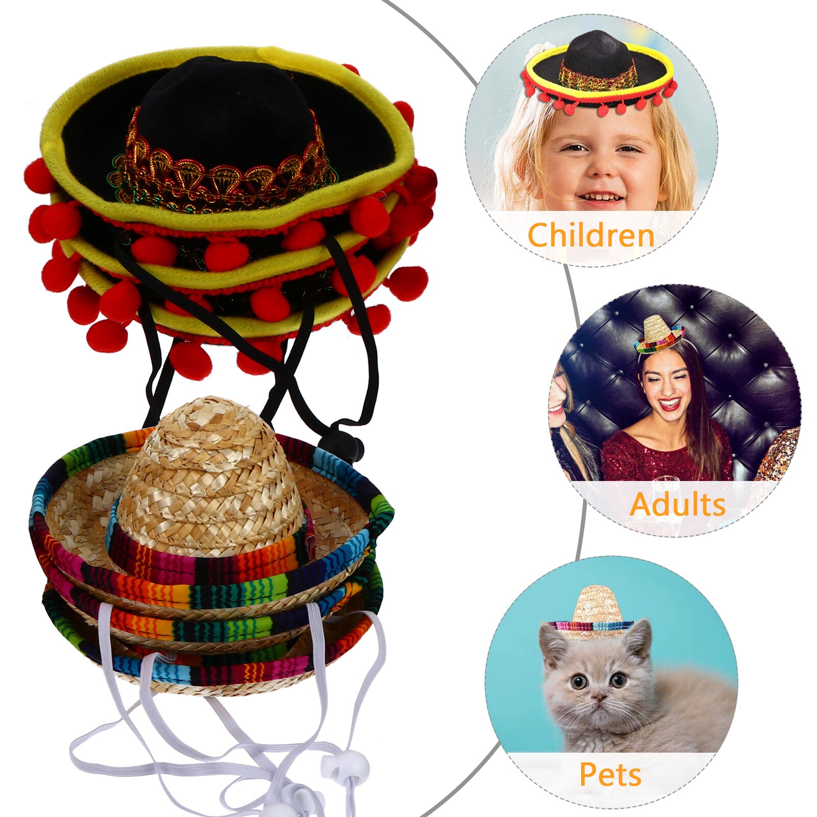 6pcs Decorative Hats Party Dress Hats Round Party for Kids