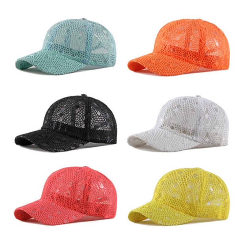 Xdanqinx Verstelbare Size Vrouwen Hollow Ademend Baseball Caps Mesh Cap Zomer Ventilatie Kant Vrouwelijke Hoed Merken Cap
