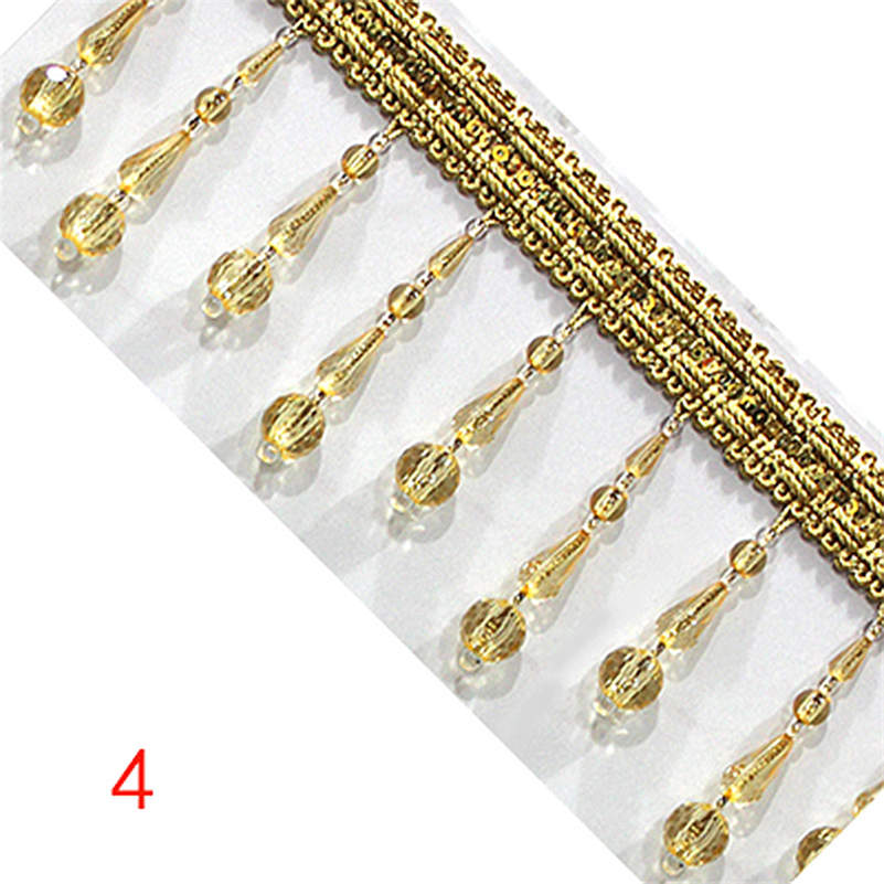 3 Meter Crystal Beaded Curtain Fringe Tassel Trim Upholstery Craft Acrylic Pendant Edge Lampshade Upholstery Trim Decor: 4