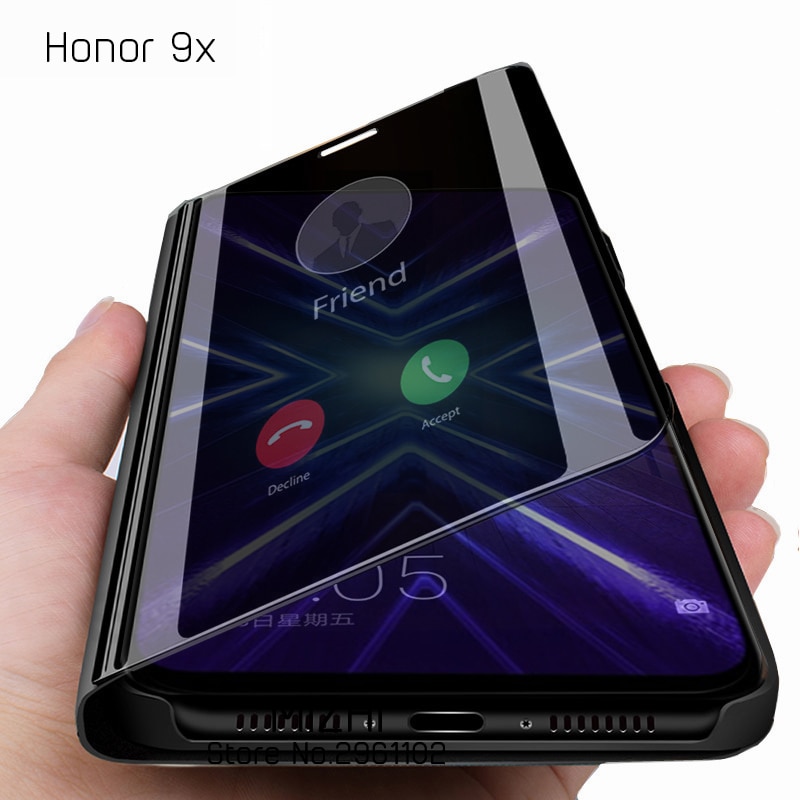 For Huawei Honor 9X Smart Mirror Flip Case For Huawei Honor9X Premium Global Case Cover On Honer 9 X X9 STK-LX1 6.59'' Caso Etui