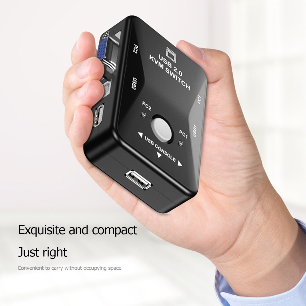 2 Poort Usb Hdmi-Compatibel Handmatige Kvm Switcher 2 In 1 Out 4K 1080P Vga Splitter Box voor Delen Toetsenbord Muis Monitor