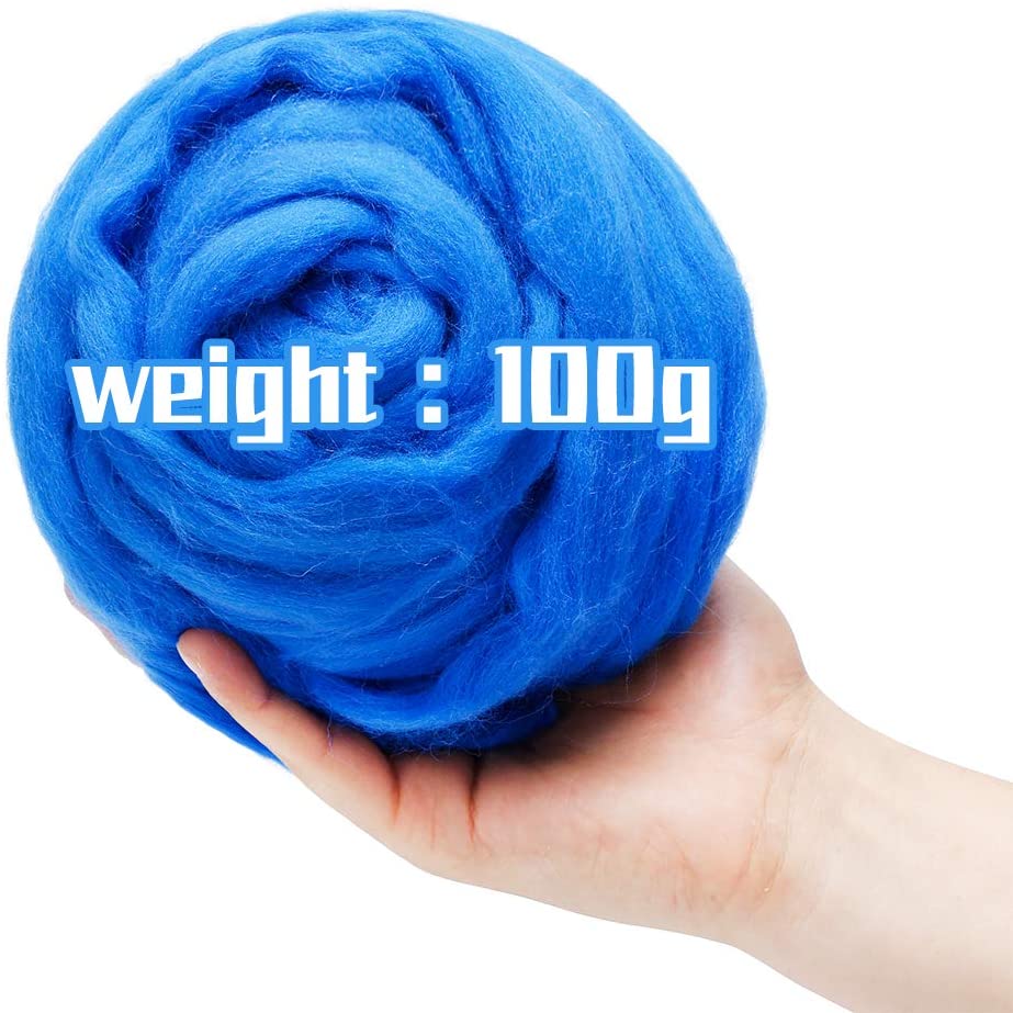 KAOBUY -Blue 3.53oz Wool Roving Yarn, Wool, Spinni... – Grandado
