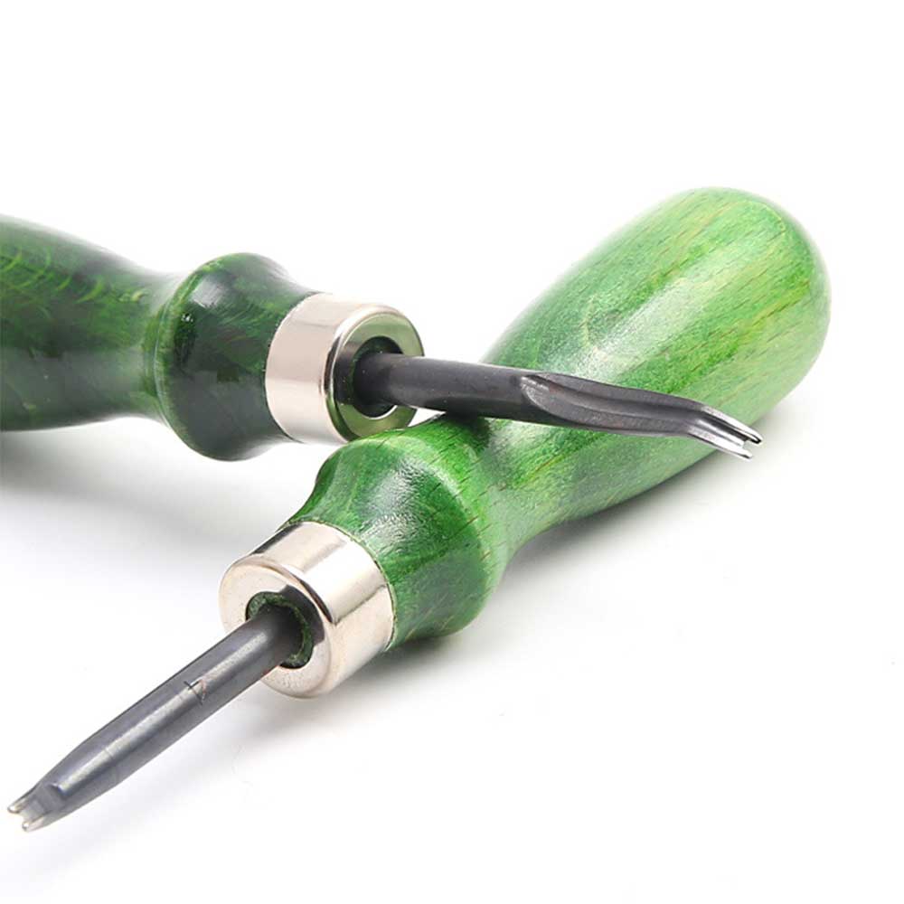 Læder håndværk værktøj 0.6/0.8/1/1.2/1.4 mm træ håndtag kant skråning affasning læder håndværk kniv syning skæreværktøj