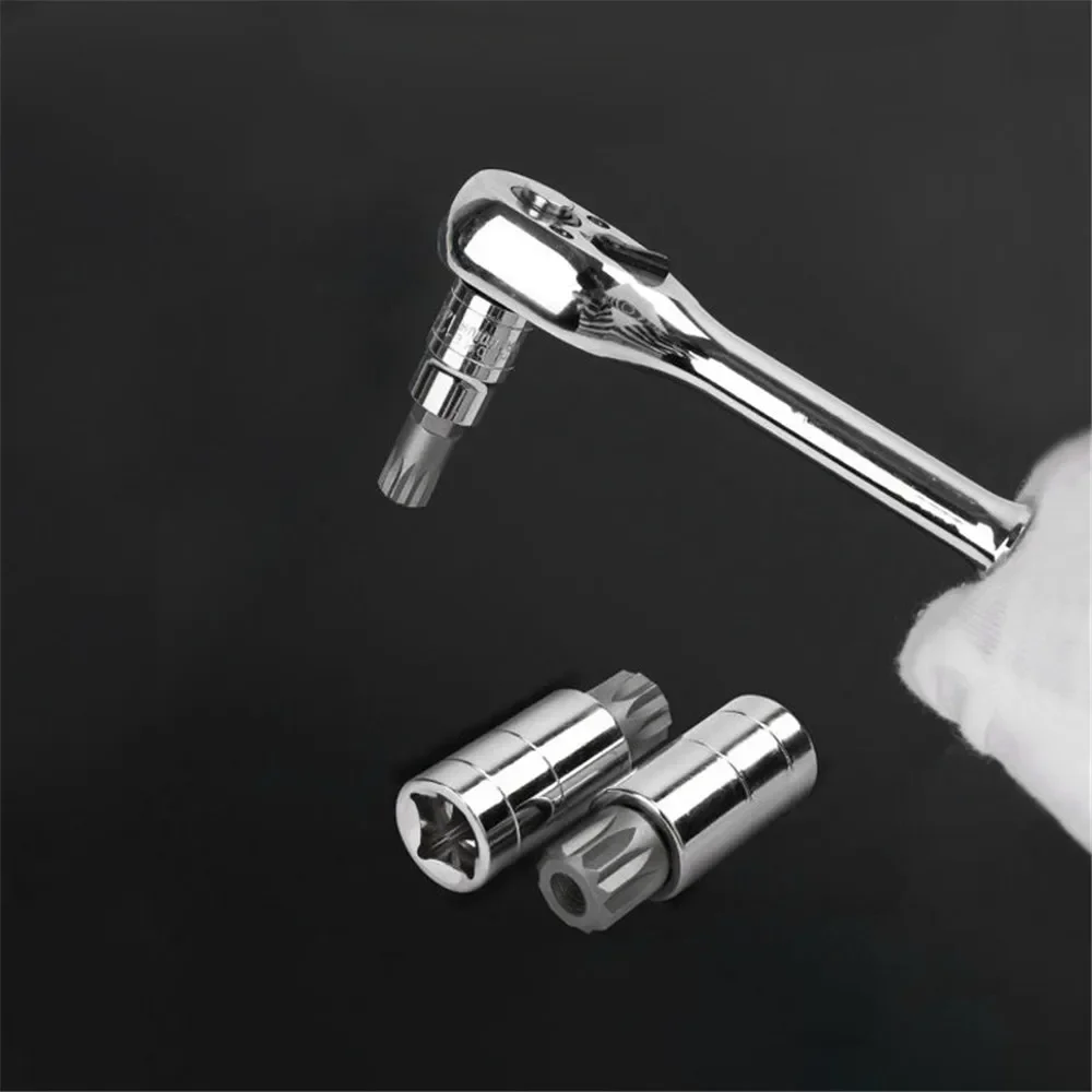 10 Pcs XZN 12 Point Triple Square Spline Bit Socket Set Tamper Proof with Case Automotive Tool Kit