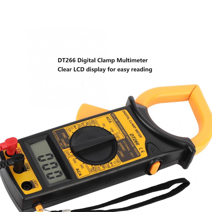Digital Clamp Meter DT266 Digital Clamp Multimeter 1999 Counts AC DC Volt Resistance Tester Clamp Multimeter