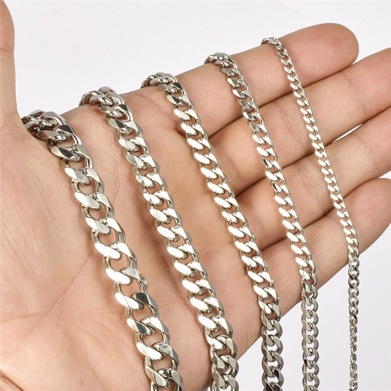 Armband cubaanse schakel herenarmband heren brede roestvrijstalen armband heren stalen kleur accessoires herenarmbanden rotsketting aan de hand
